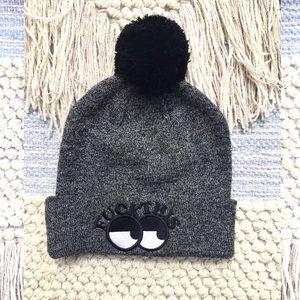 Lazy Oaf Fuck This 👀 Pom Pom Beanie Hat